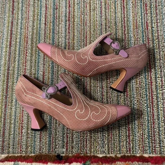 John Fluevog Poser Somani T-strap Heels - Picture 8 of 16